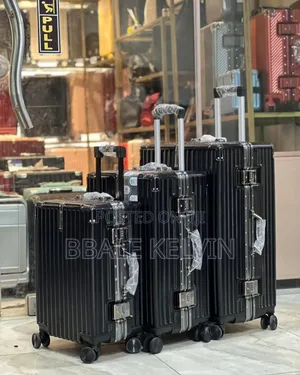 3 Piece Non Zipper Alminium Vip Travel Suitcases Black