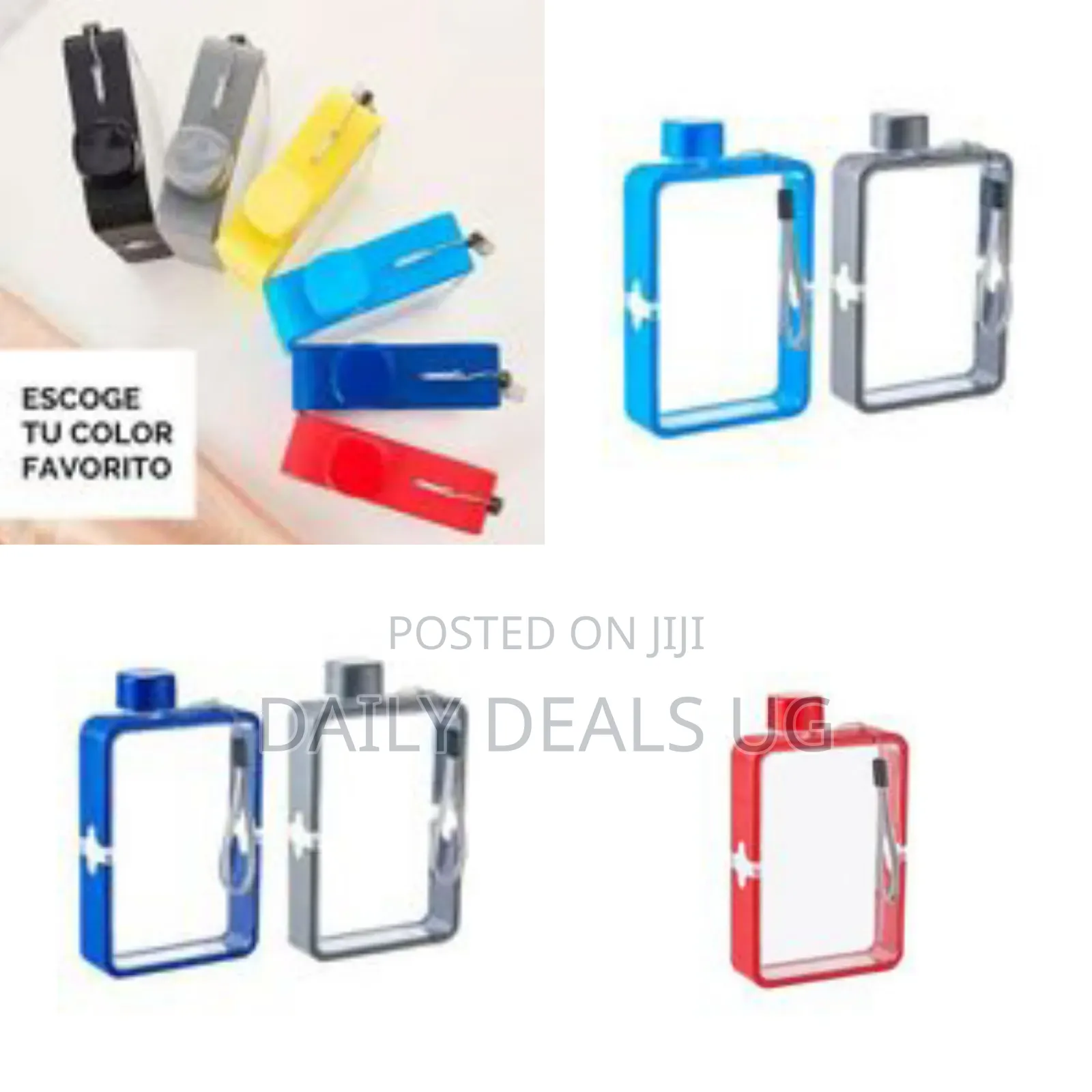 Flat Portable Water Bottle (380ml) - Multicolor