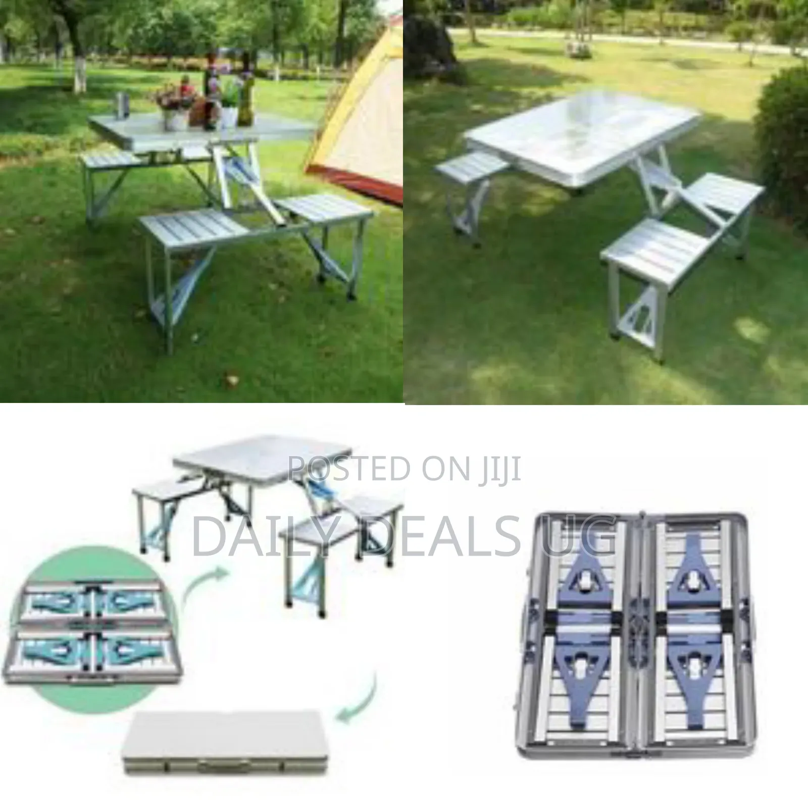 Outdoor Fireproof Aluminum Alloy Grill Foldable Table - Multicolor