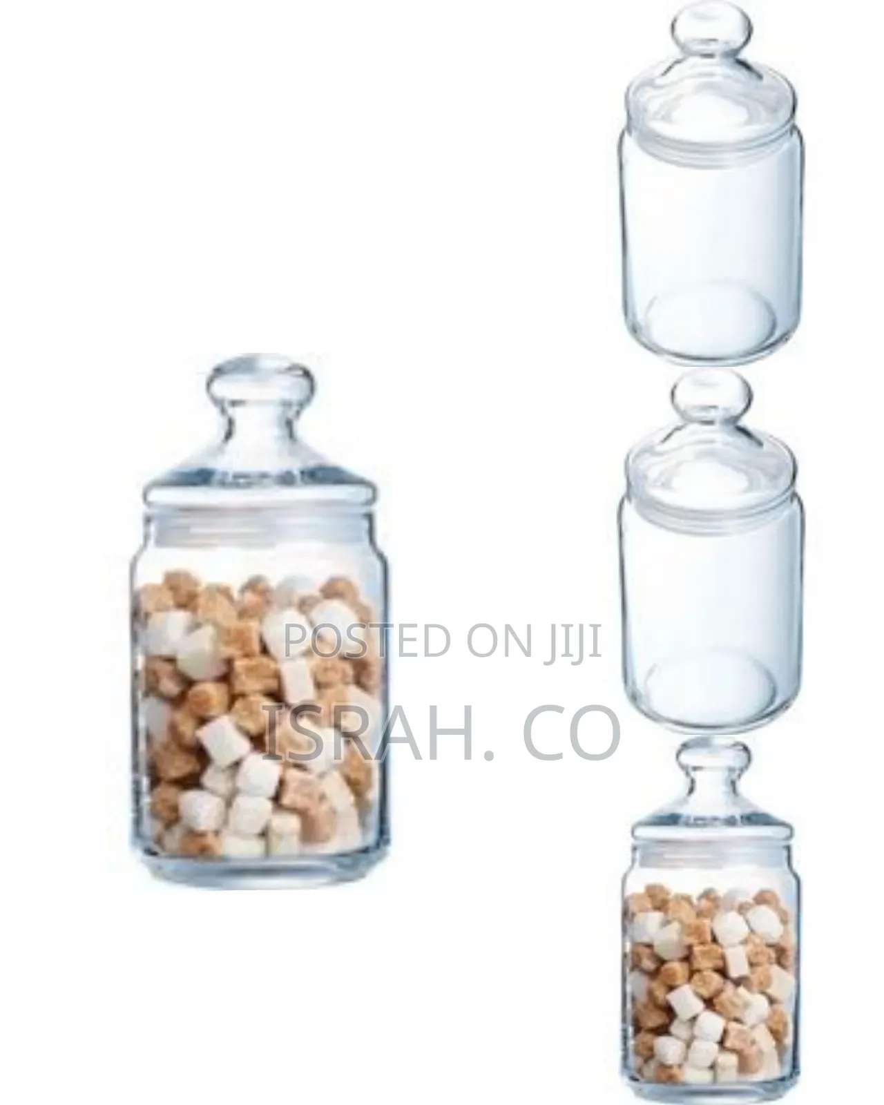 Elegant Glass Storage Jar With Decorative Lid -Multicolor