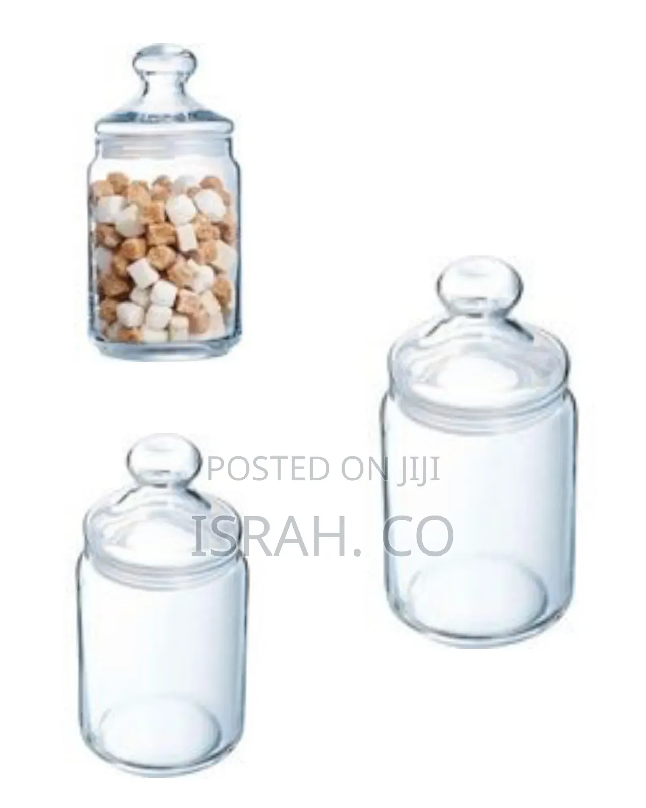 Elegant Glass Storage Jar With Decorative Lid -Multicolor