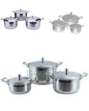 Stainless Steel Cooking Pot Set With Lids (6 Pieces)