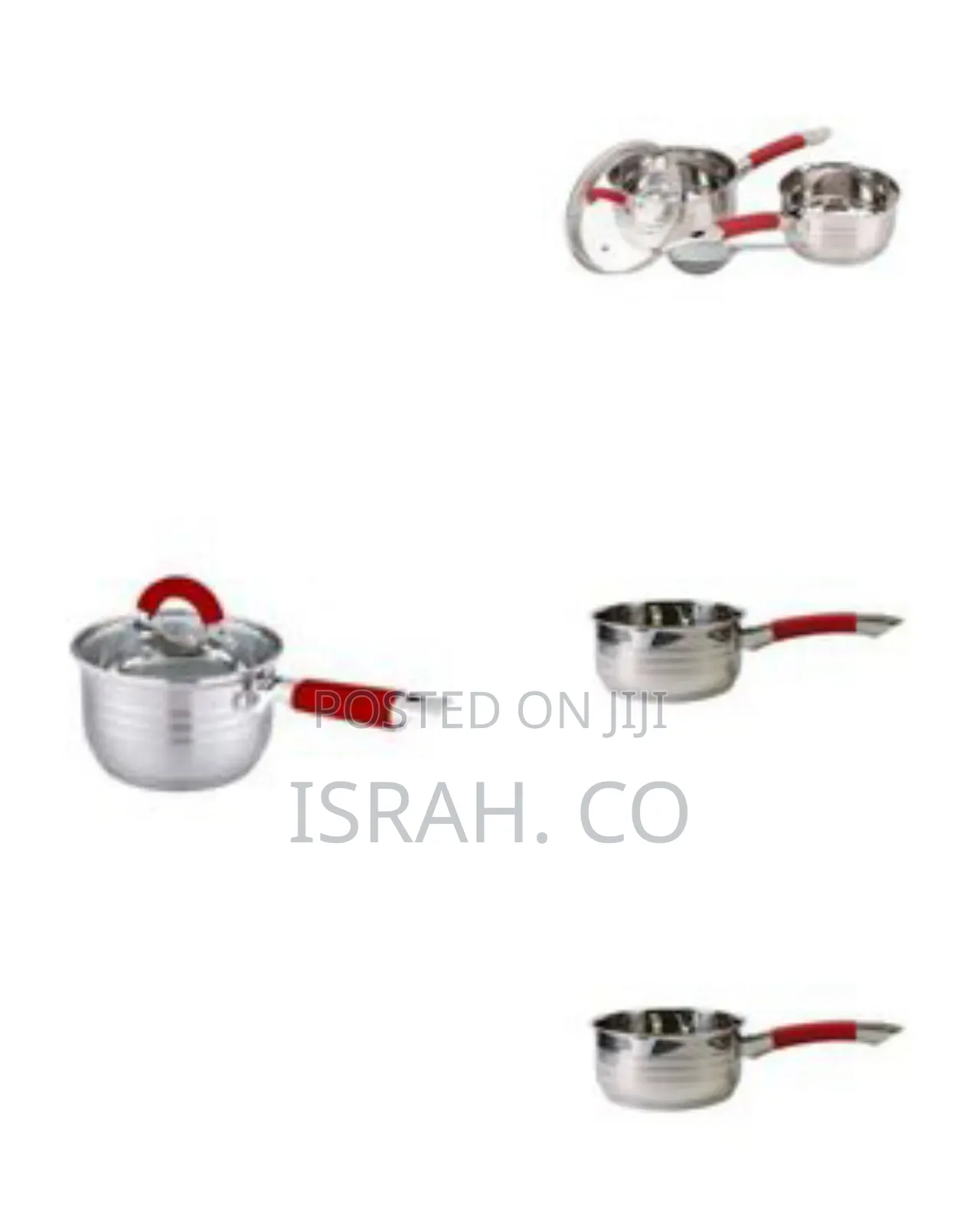4-Pc Stainless Steel Milk Pan and Sauce Pan Set - Multicolor##
