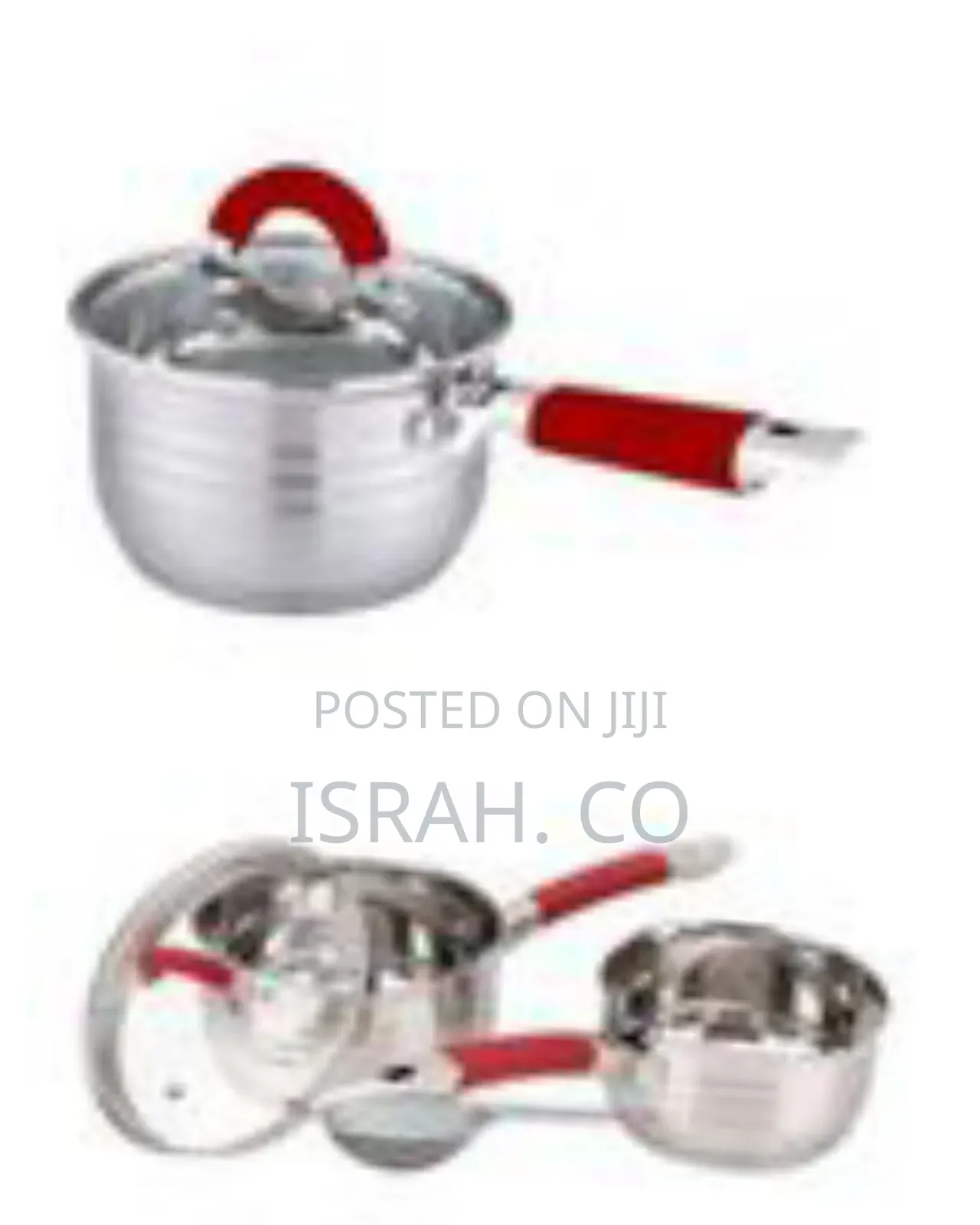 4-Pc Stainless Steel Milk Pan and Sauce Pan Set - Multicolor##
