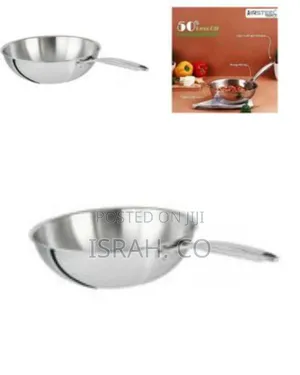 Stainless Steel Wok/Stir-fry Pan - Silver