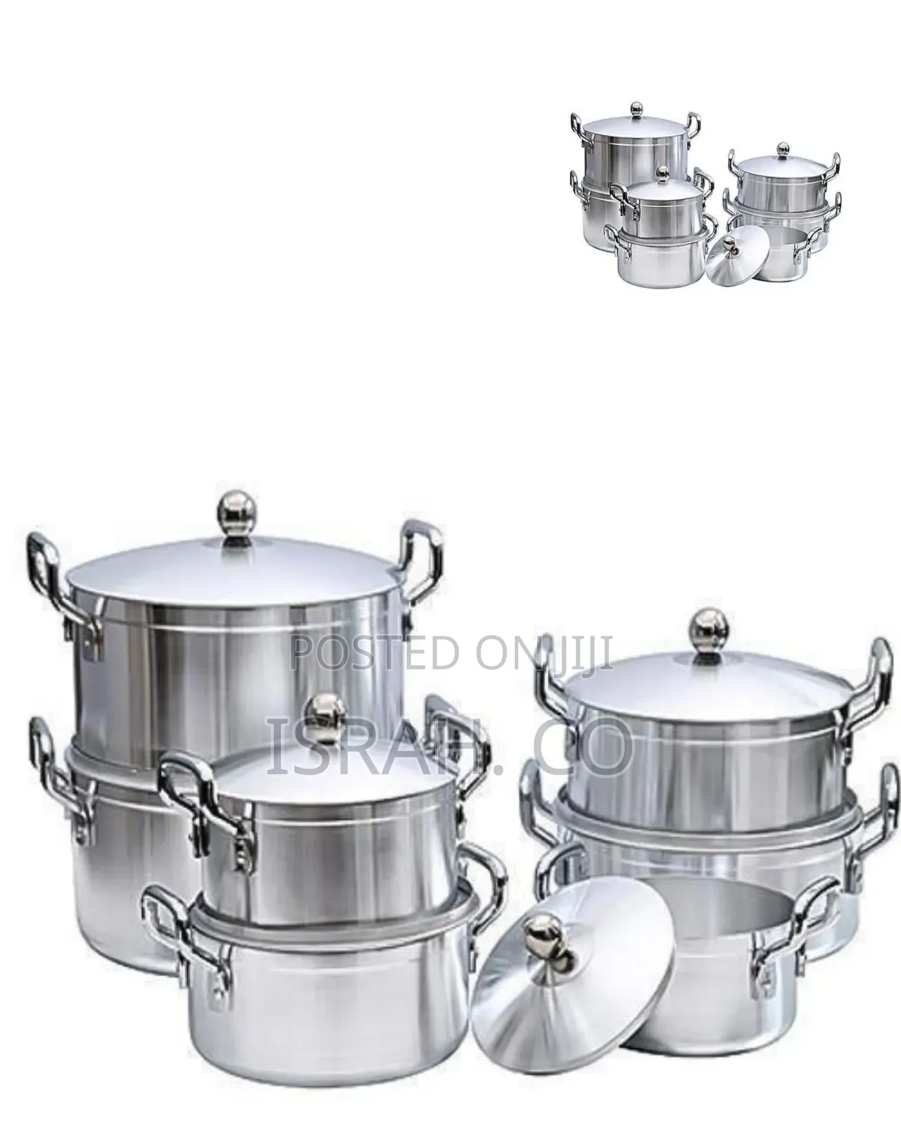 Versatile Stainless (Or Aluminum) Nesting Cookware Set - Multicolor