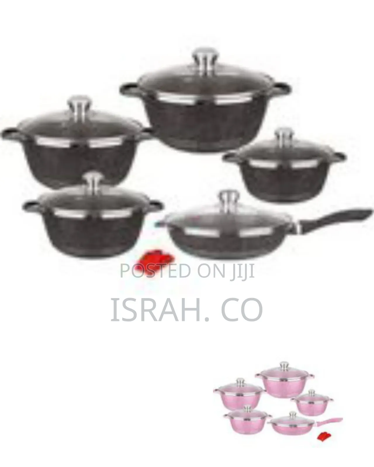 Premium Non-Stick Granite Cookware Set (5 Pieces) - Multicolor