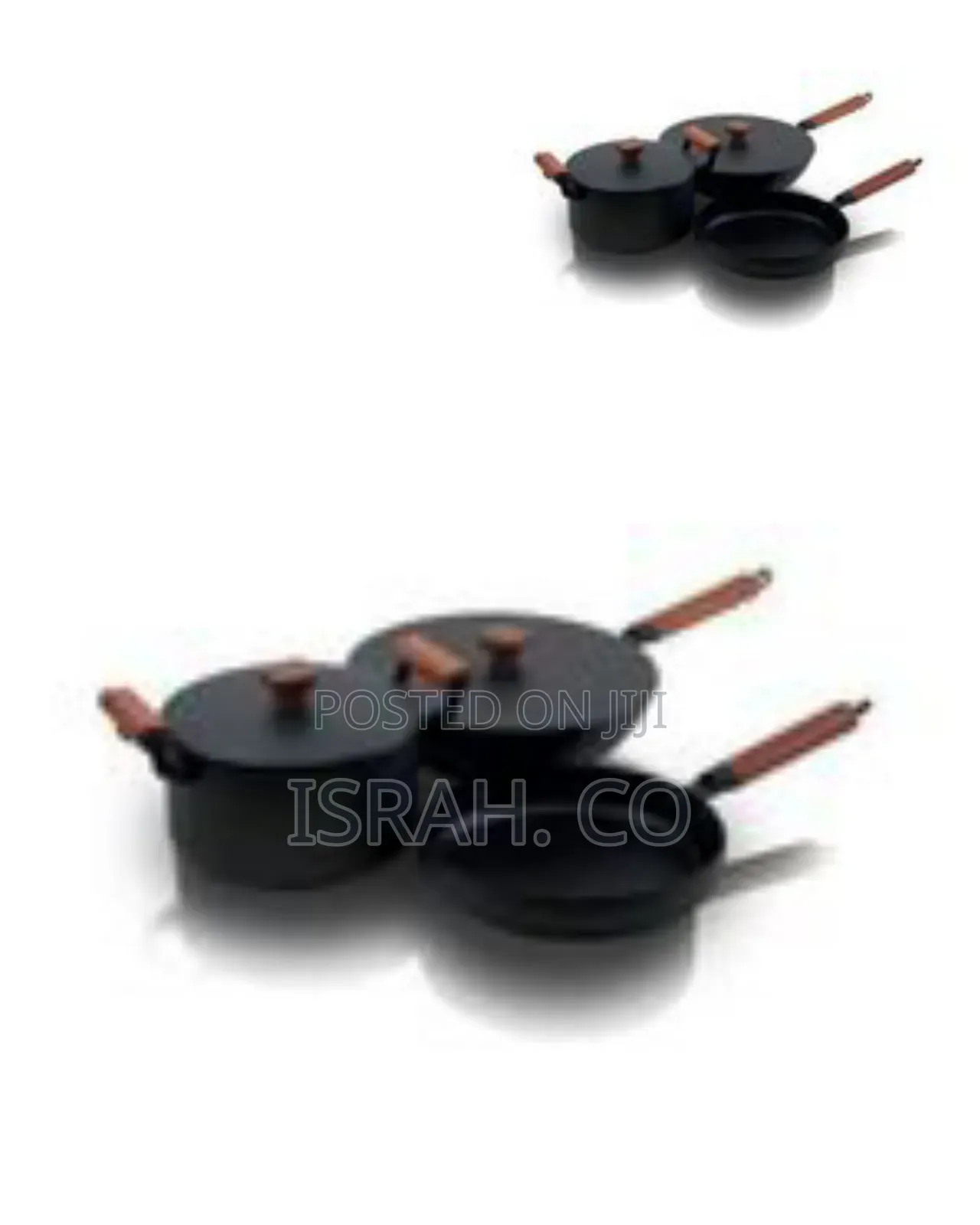 Premium Non-Stick Cookware Set With Wood-Accented Handles (3-Piece)