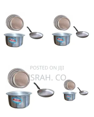 9 Pieces Set of Aluminum Saucepans With Lids and a Frying Pan