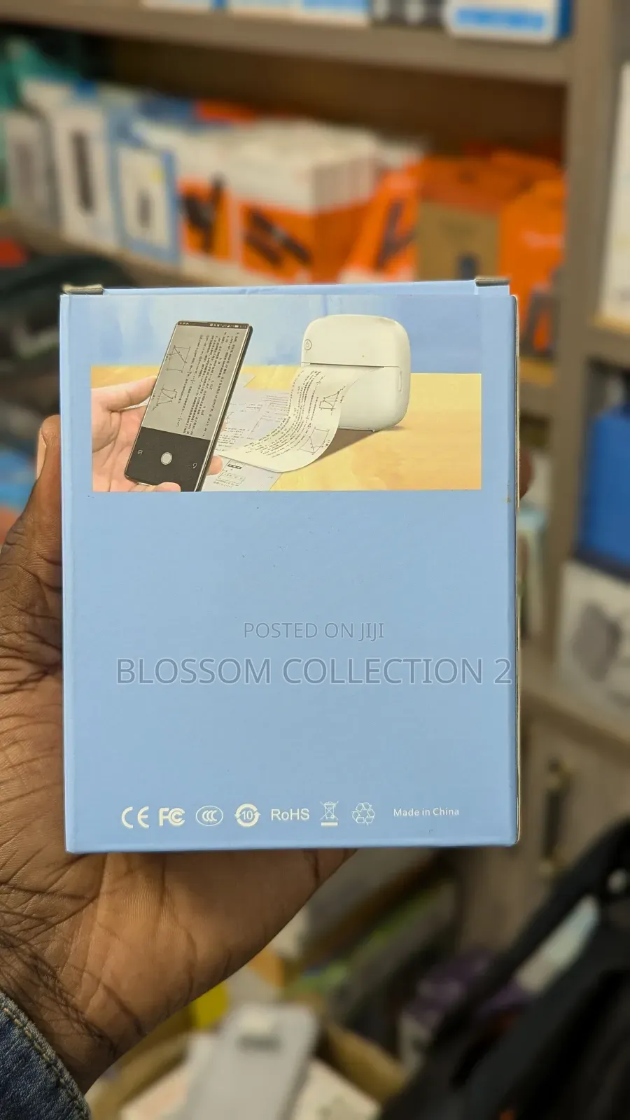Mini Pocket With, 7 Led Lights Inkless,10 Rolls Thermal Printer