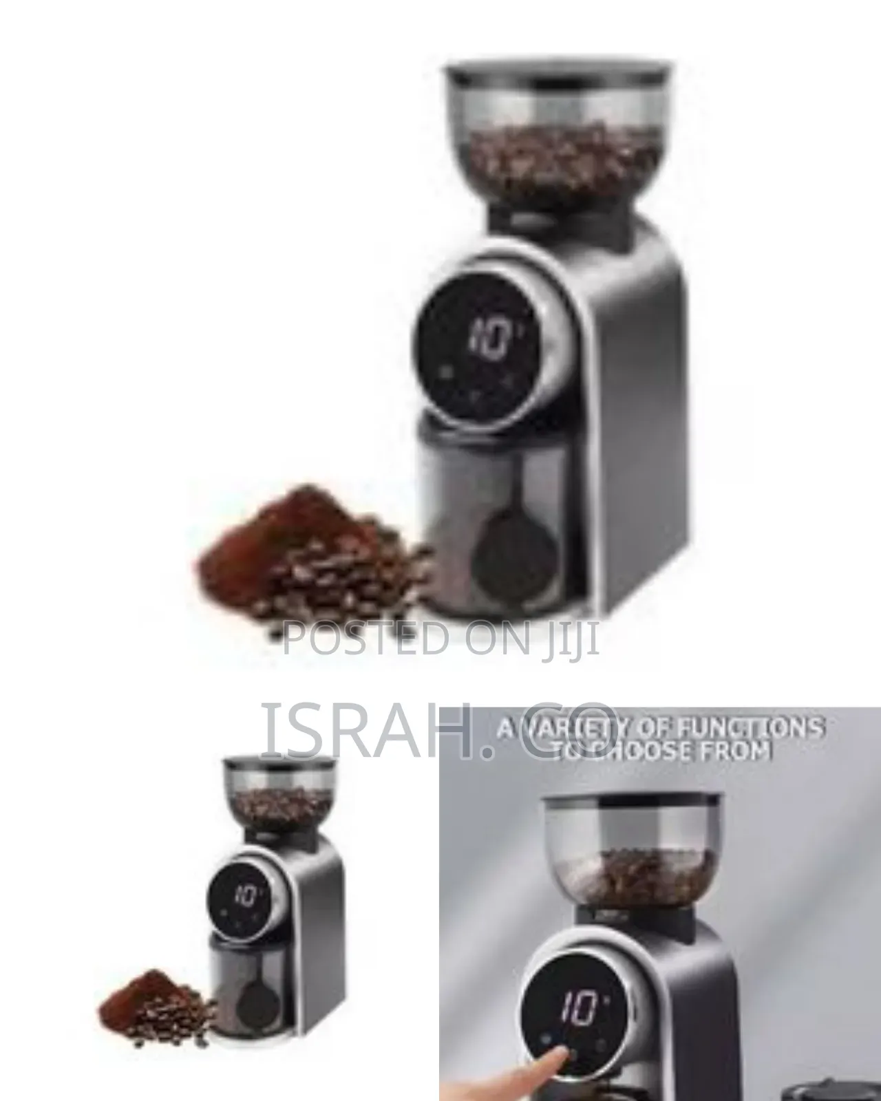 Premium Electric Burr Coffee Grinder With Digital Display - Multicolor