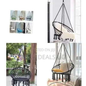 Hammock Chair Hanging Macrame Swing With Cushion and Hardware Kits