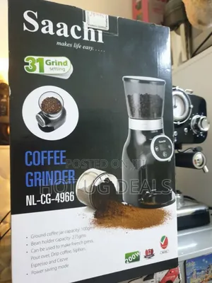 Saachi Electric Burr Coffee Grinder With Adjustable Settings