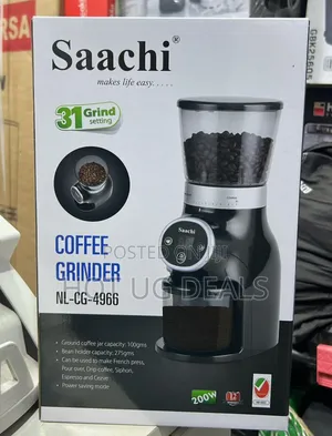 Saachi Electric Burr Coffee Grinder With Adjustable Settings