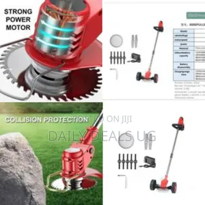 Cordless Electric Grass Trimmer Brush Cutter With Wheels -Multicolor