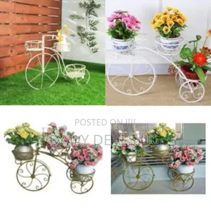 Decorative Metal Bicycle Plant Stand / Flower Holder