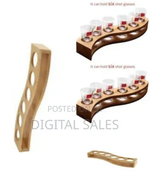 Elegant Wavy Wooden Serving Tray / Shot Glass Flight Paddle
