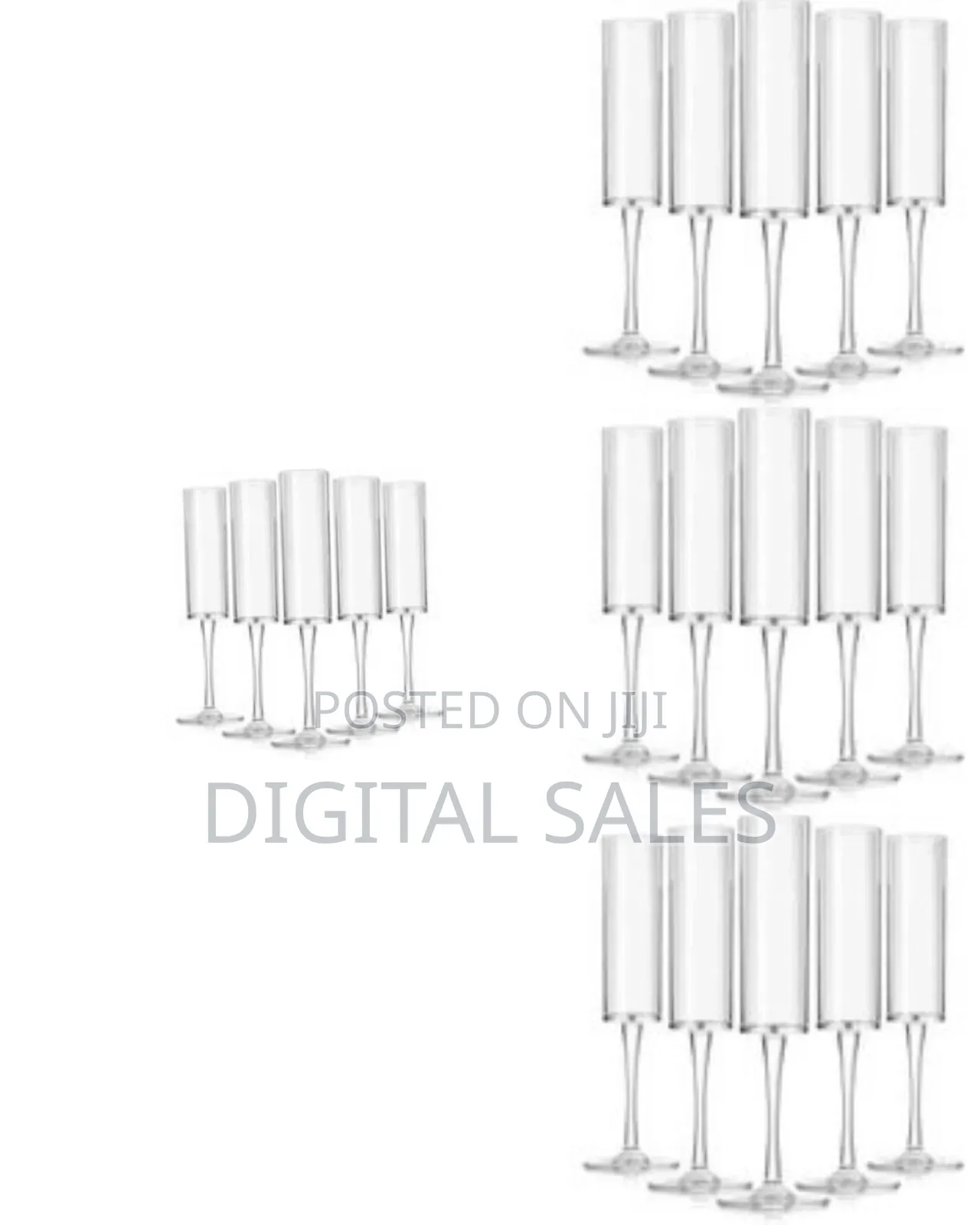 6 Piece Set of Elegant Wine Glasses With Long Stem