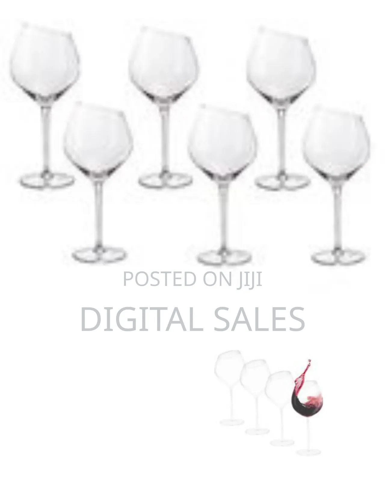 6 Piece Set of Large 'Red Wine' Glasses