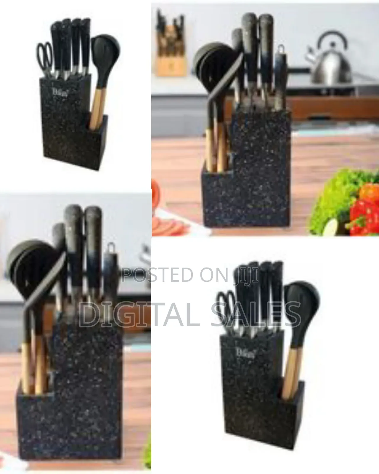 11-Piece Stainless Steel Knife and Utensil Set With Storage Block