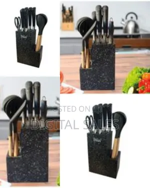 11-Piece Stainless Steel Knife and Utensil Set With Storage Block