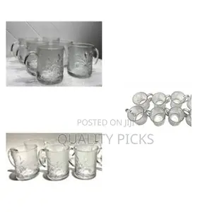 6 Pieces of Gold Line Glass Tea Coffee Cups Mugs