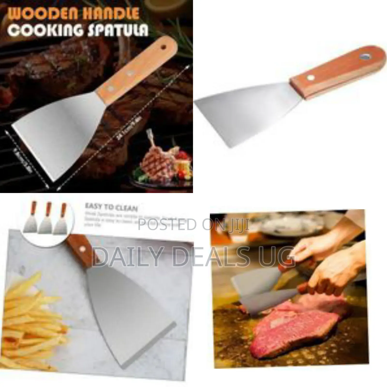 Durable Wooden Handle Cooking Spatula for Grilling Griddle Use