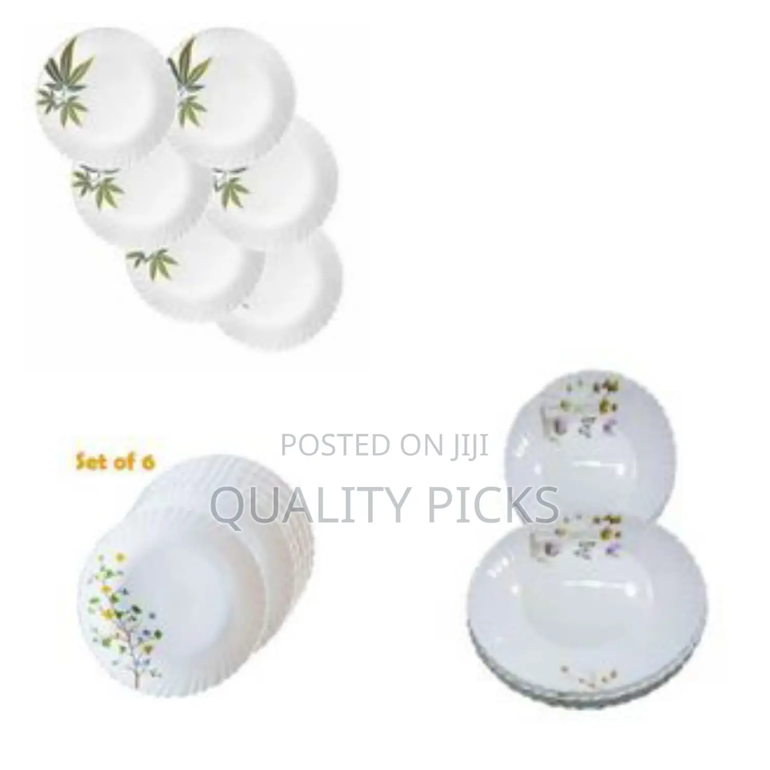 Snow White Curved Ceramic Dinner Plates