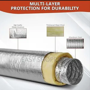 4 Inch Insulated Aluminium Flexible Duct Pipe, Hvac Aluminum Hose Pipe