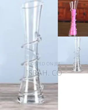 Contemporary Spiral Accented Clear Glass Bud Vase