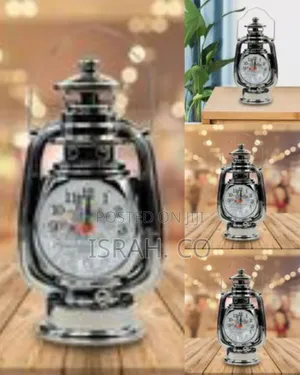 Vintage Lantern-Style Decorative Alarm Clock With Paris Theme