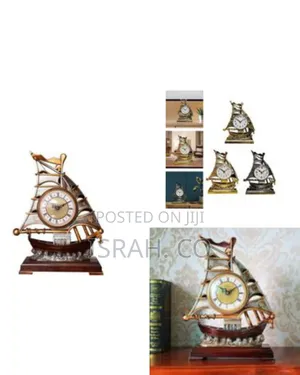 Vintage Sailing Ship Mantel Clock With Ornate Base