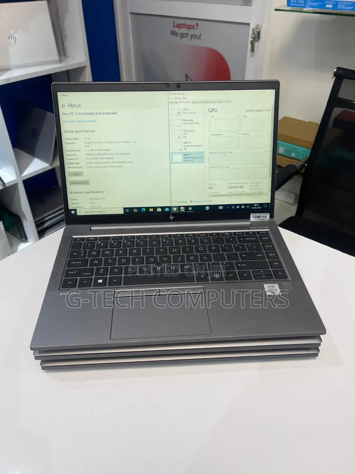 New Laptop HP Zbook Studio G7 32GB Intel Core I9 SSD 1T