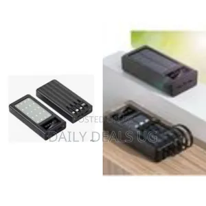 Solar Power Bank With Built-in Cables. (30000mah)