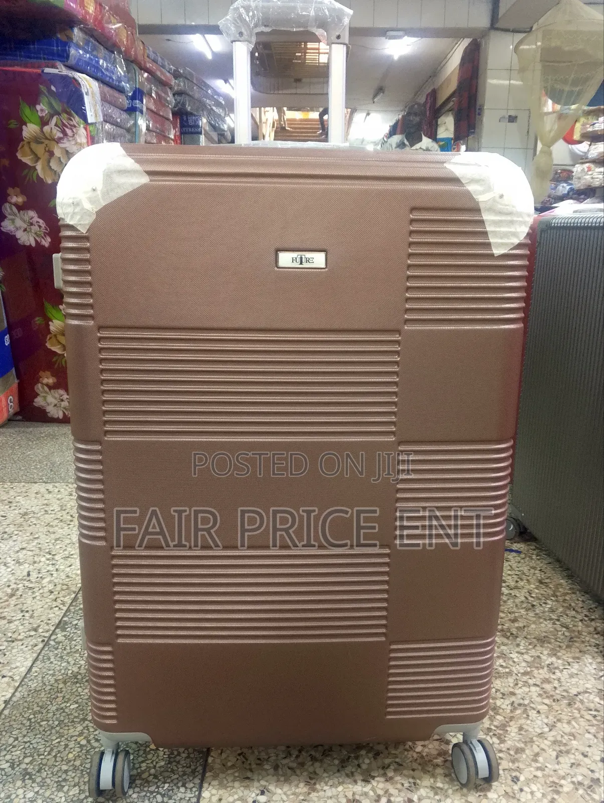 Original Rubber Plastic Suitcases. Extra Large.( Brown)
