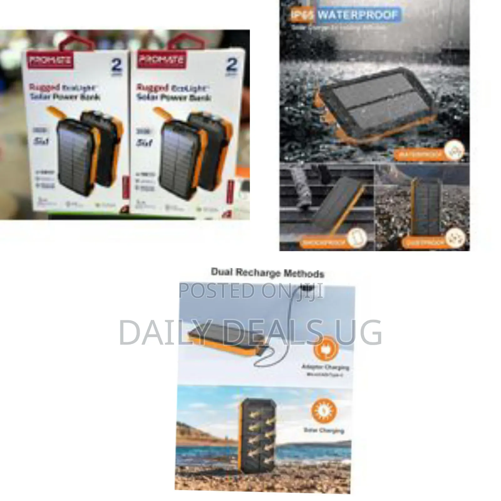 Promate Rugged Ecolight Solar Power Bank (20000mah)