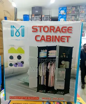 Portable Storage Wardrobe 3 Column Cabinet