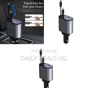 Retractable Car Charger, 100w4 in 1 Fast Car Phone Charger 60w