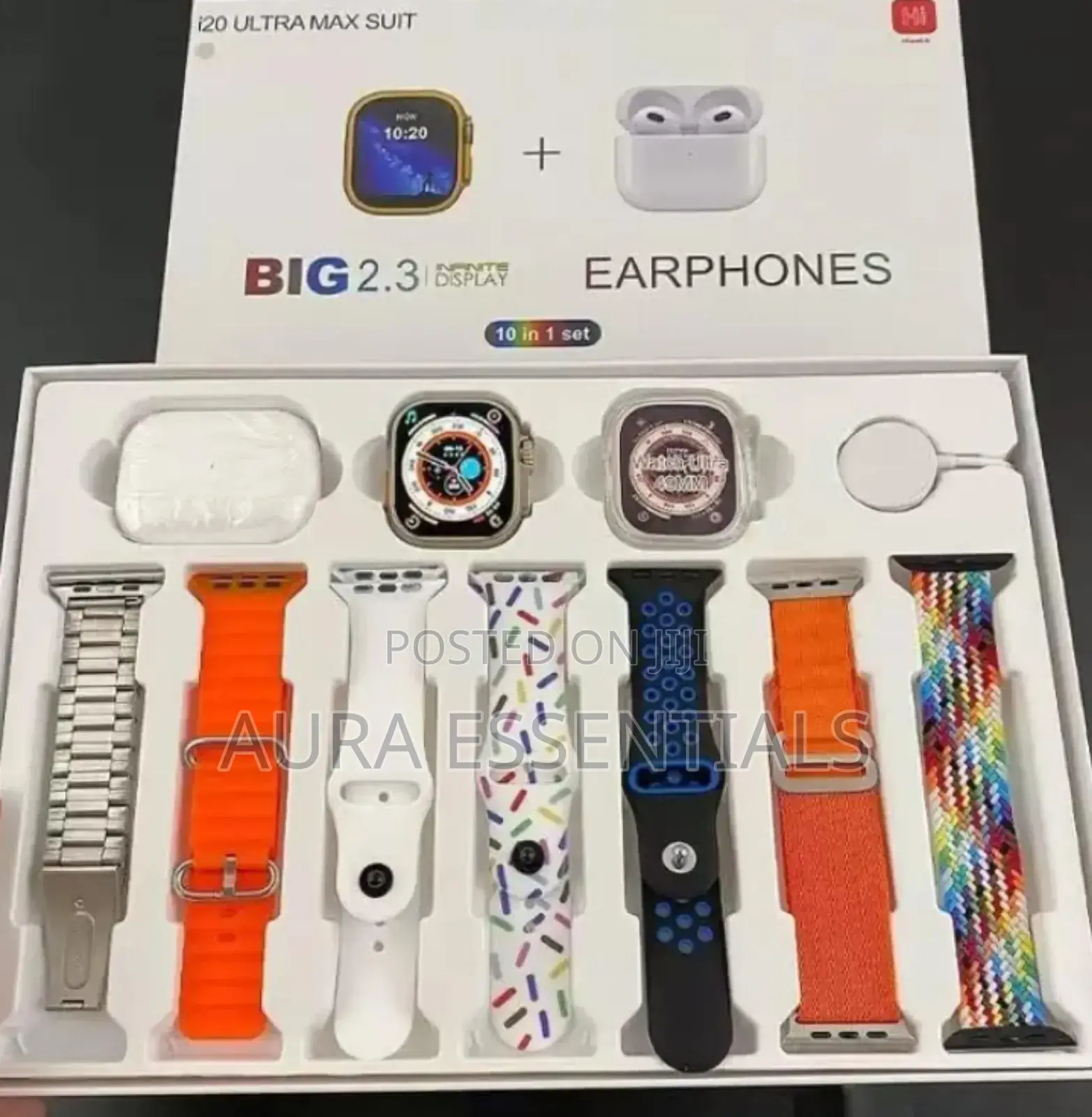 I20 Ultra Max Suit 10-in-1 Smartwatch and Earphone Set