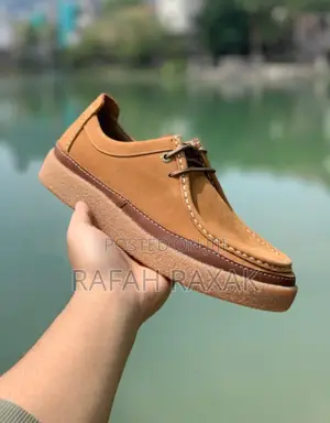 Men’S Clarks Casual Clarkwood Moc Brown Nubuck Leather Shoes