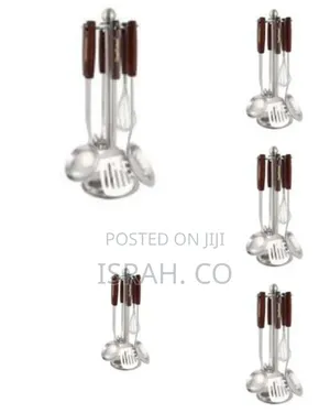 Stainless Steel Kitchen Utensil Set With Rotating Stand
