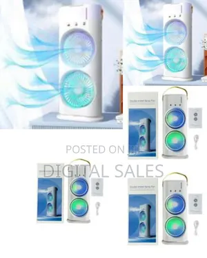 Dual-Fan Personal Air Cooler / Humidifier With Led Lights