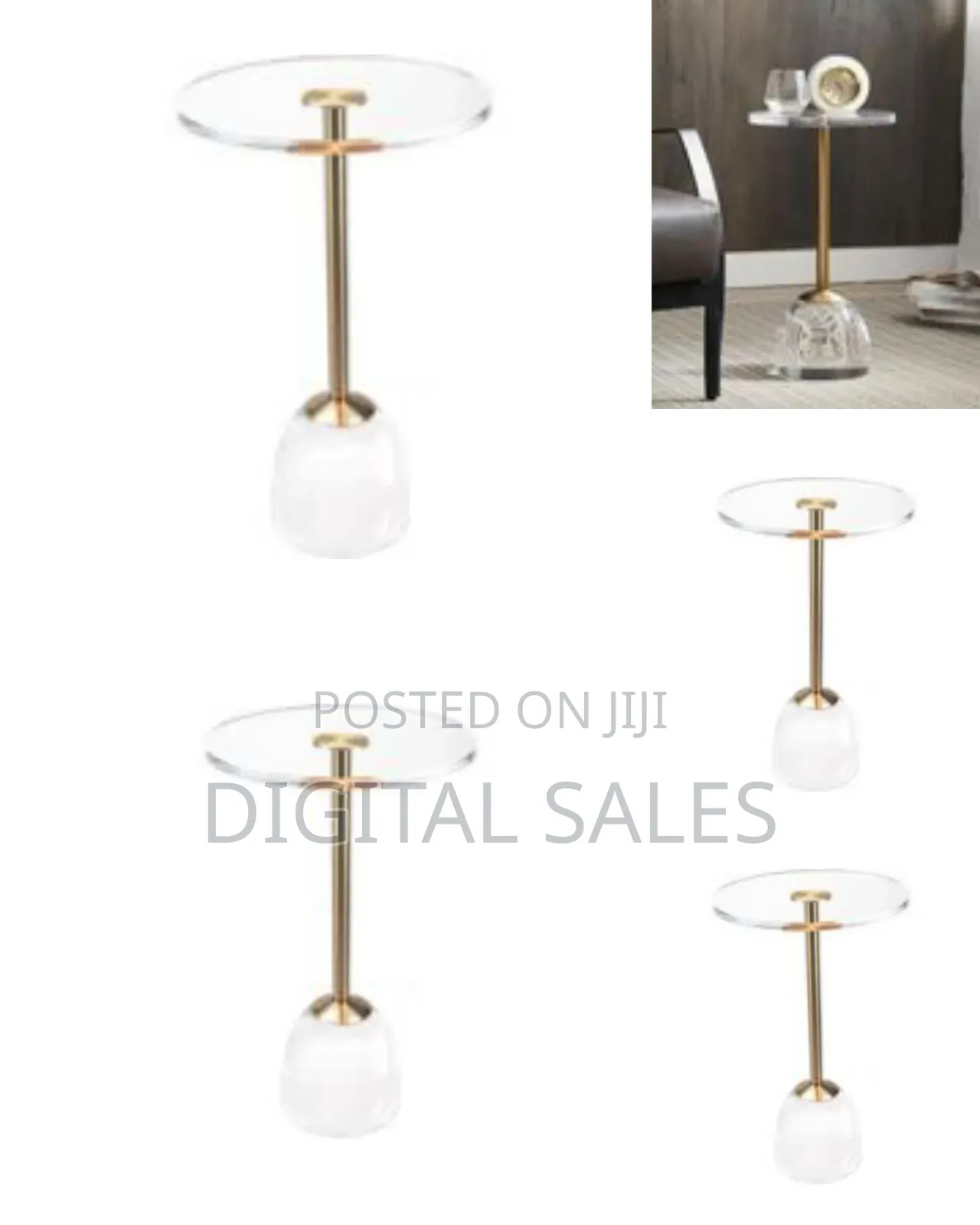 Modern Acrylic Metal Accent Table