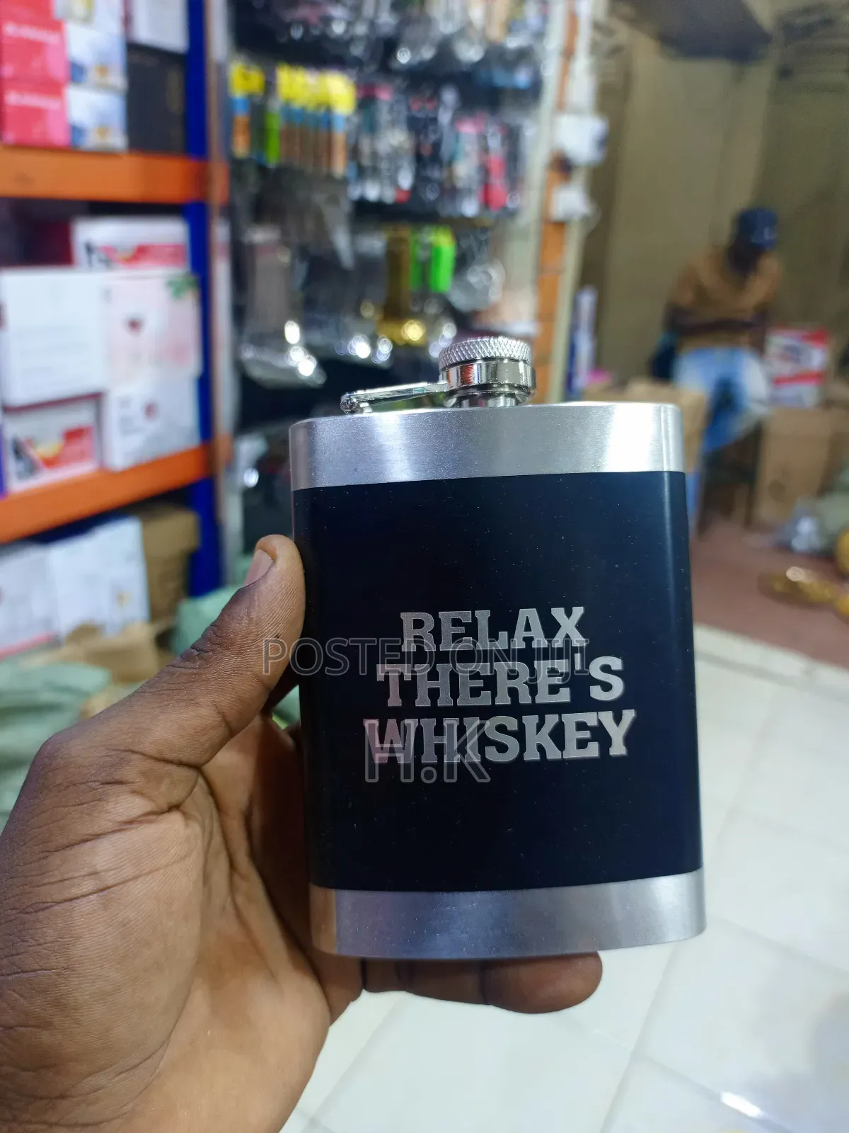 Relax There's Whiskey Hip Flask.