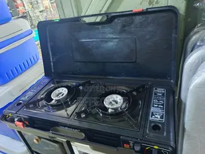 Portable Double-Burner Camping Gas Stove.