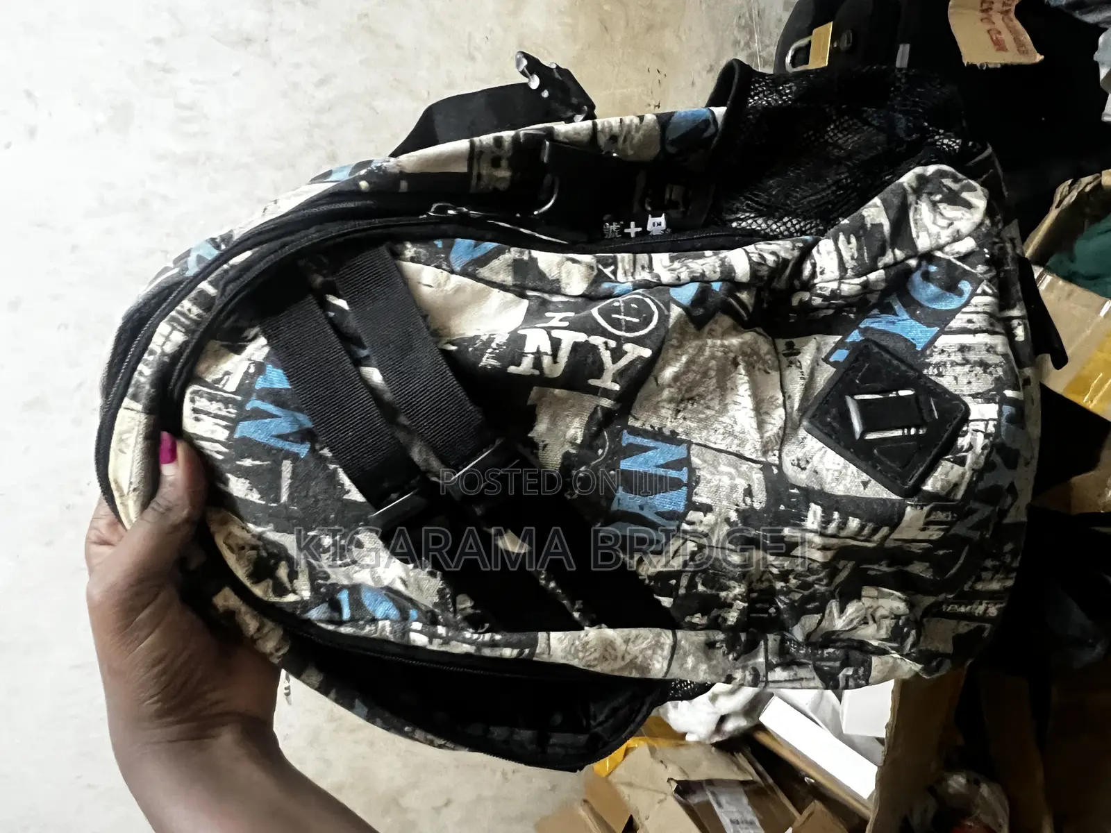 Black and White Large Backpack
