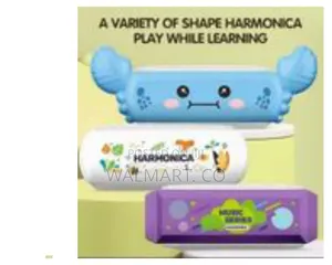8 Pack Light Plastic 16 Holes Harmonica Music Carton for Ages 3+