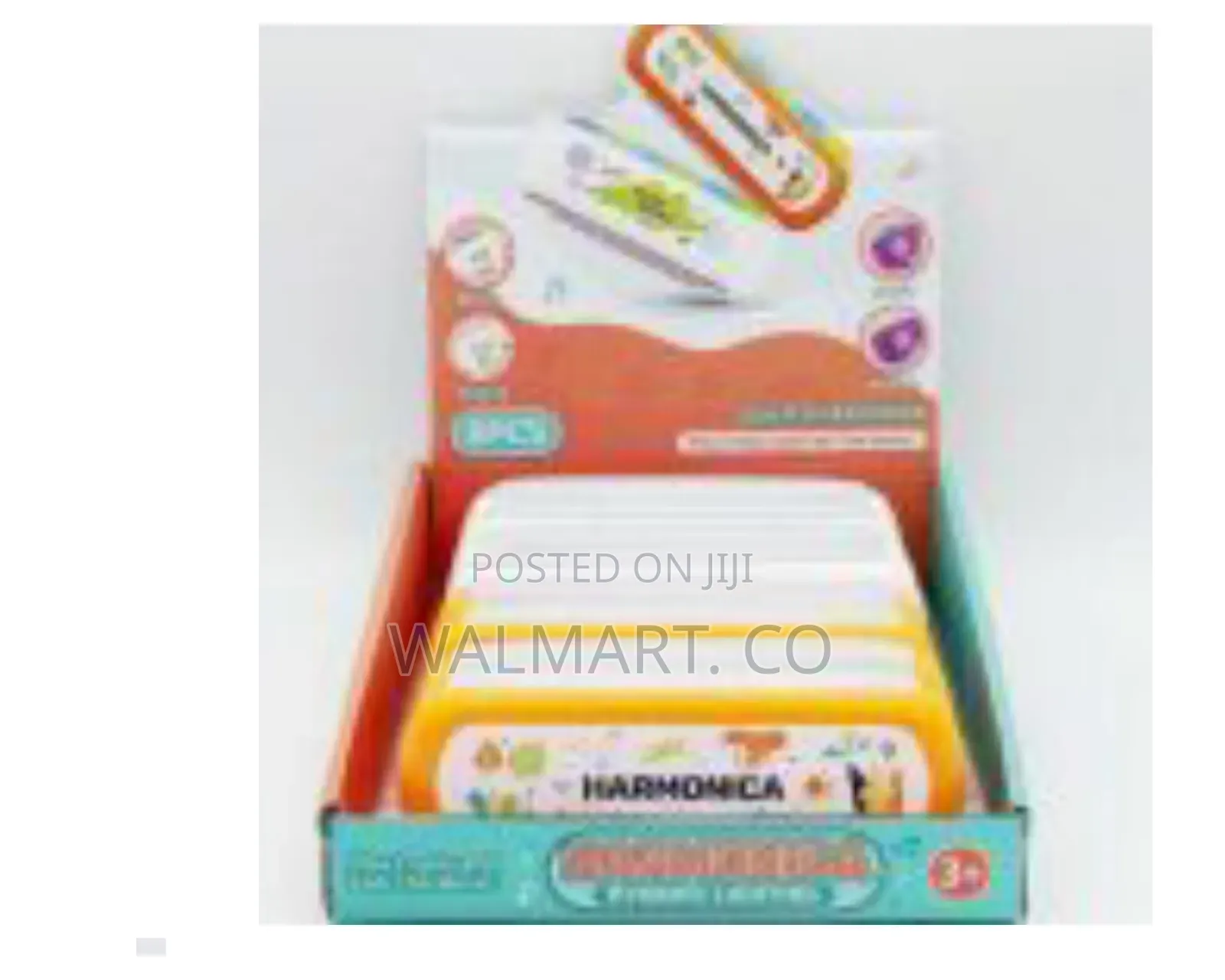 8 Pack Light Plastic 16 Holes Harmonica Music Carton for Ages 3+