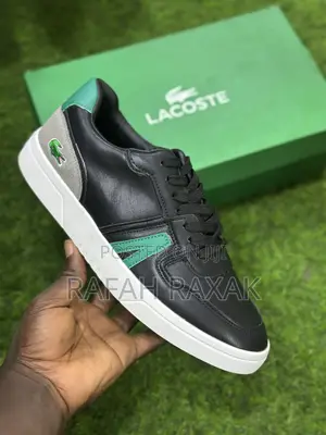 Men’S Classic Black/Green Lacoste Smart Casual Sneakers