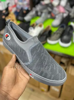 Men’S Grey Leopard Champion Slip-on Canvas Easy Shoes